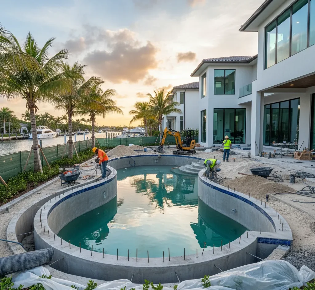 Cornerstone pool construction progress